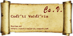 Csóti Valéria névjegykártya